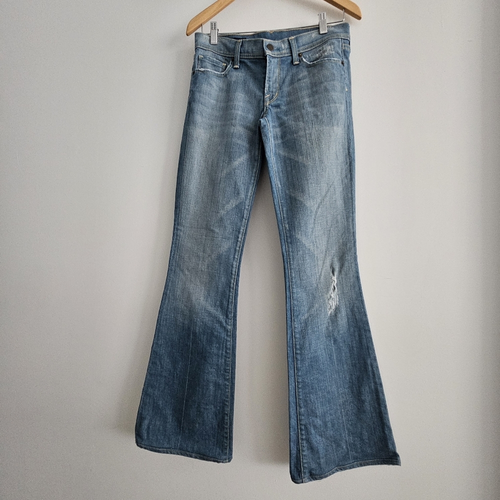 Citizens Of Humanity Women's Ingrid Stretch Faded Light Blue Flare Jeans Size 27